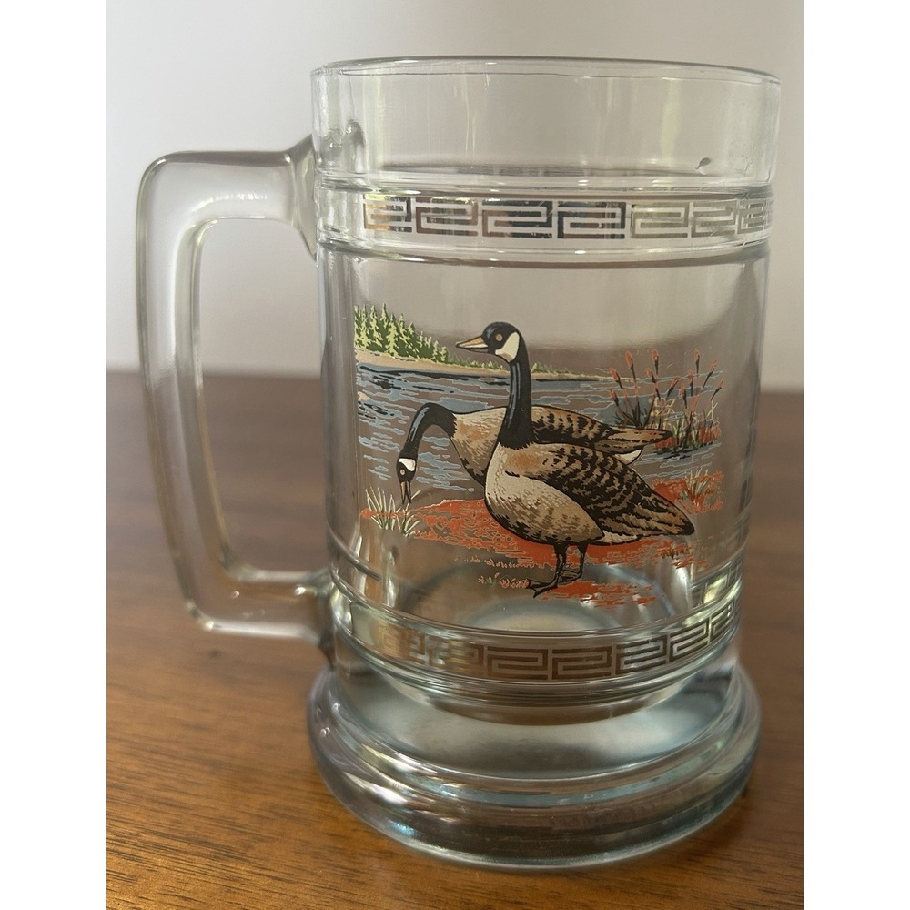 Vintage Canadian Geese Princess House Beer Mug Crystal 684
